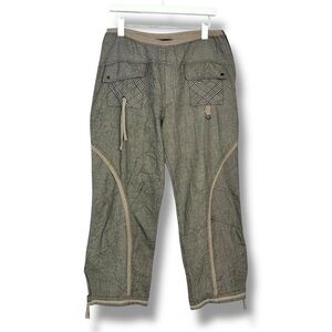 Vintage Y2K low rise plaid tweed baggy utility euro grunge rave ankle pants 10